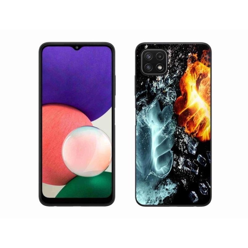 Gélový kryt mmCase na mobil Samsung Galaxy A22 5G - voda a oheň