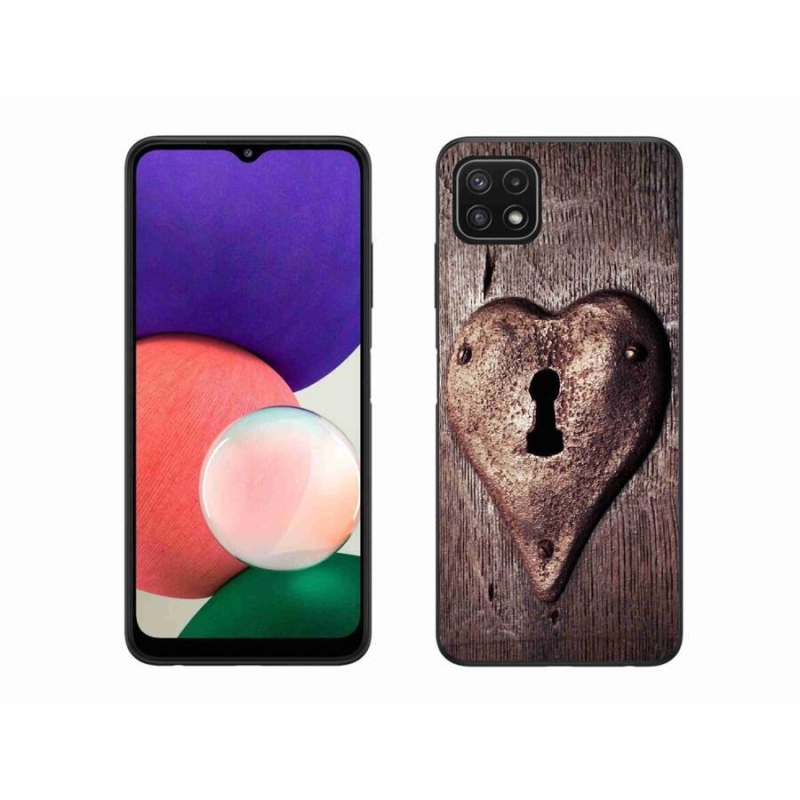 Gélový kryt mmCase na mobil Samsung Galaxy A22 5G - zámok v tvare srdca