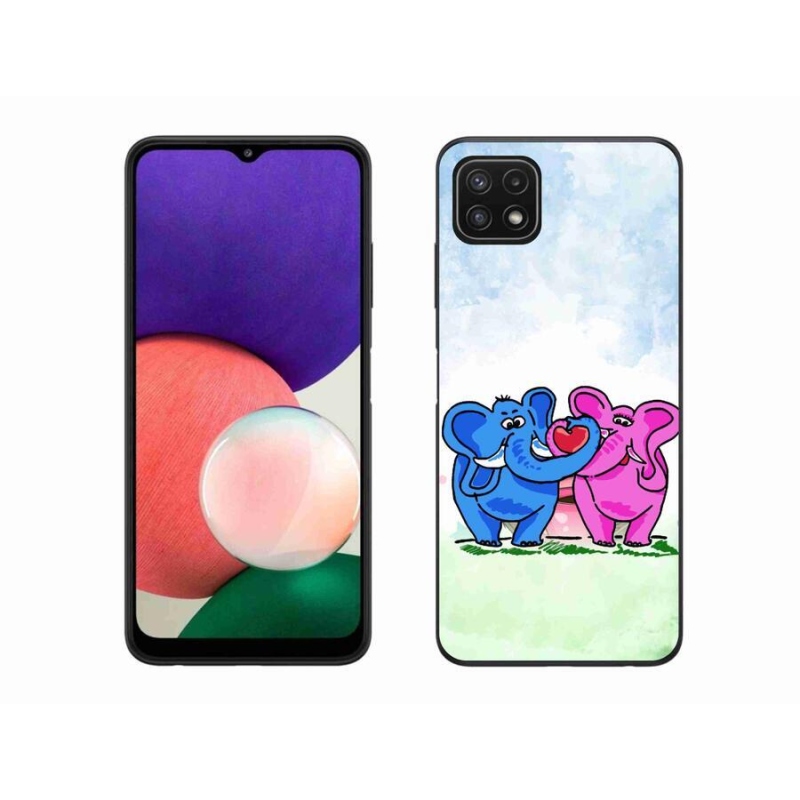 Gélový kryt mmCase na mobil Samsung Galaxy A22 5G - zamilovaní slony