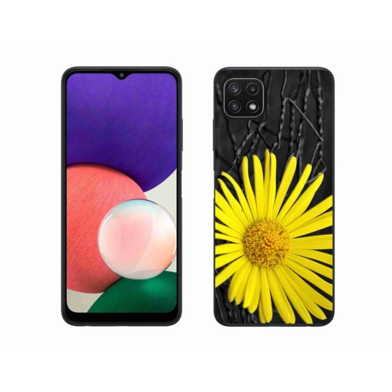 Gélový kryt mmCase na mobil Samsung Galaxy A22 5G - žltý kvet