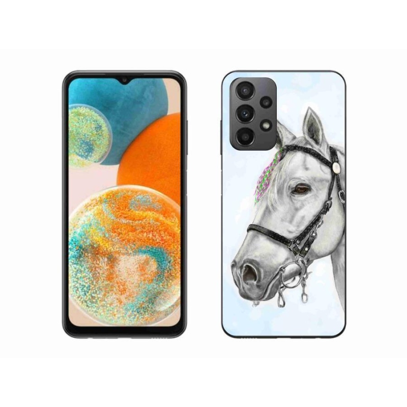 Gélový kryt mmCase na mobil Samsung Galaxy A23 4G/5G - biely kôň 1