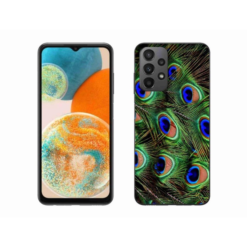 Gélový kryt mmCase na mobil Samsung Galaxy A23 4G/5G - pávie perie