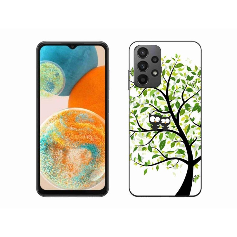 Gélový kryt mmCase na mobil Samsung Galaxy A23 4G/5G - sovičky na strome