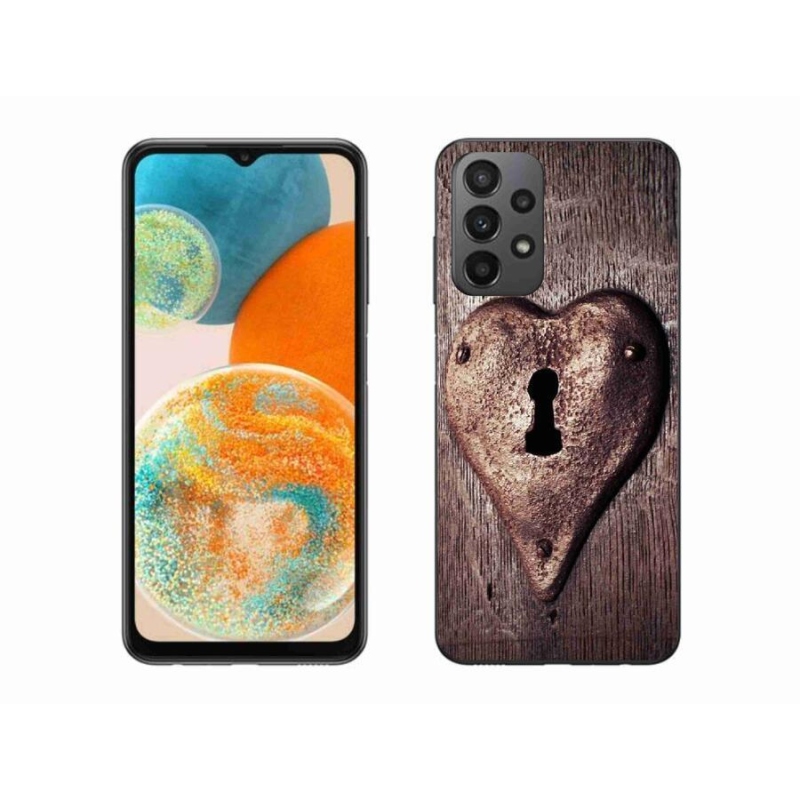 Gélový kryt mmCase na mobil Samsung Galaxy A23 4G/5G - zámok v tvare srdca