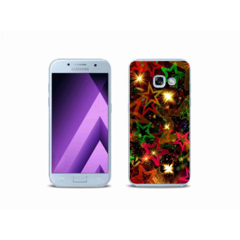 Gélový kryt mmCase na mobil Samsung Galaxy A3 (2017) - farebné hviezdičky