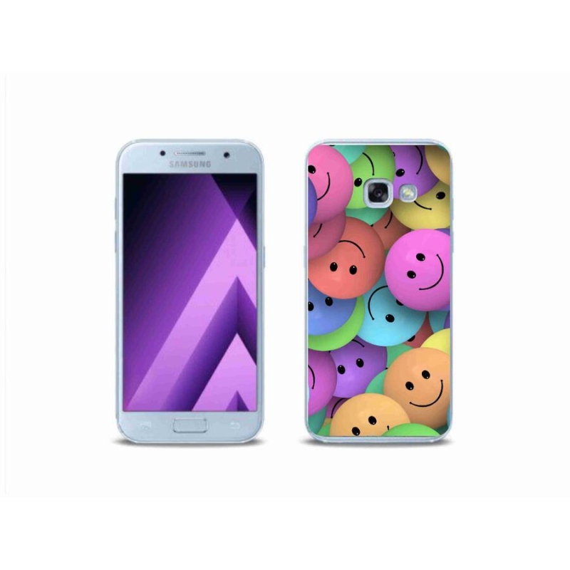 Gélový kryt mmCase na mobil Samsung Galaxy A3 (2017) - farební smajlíci