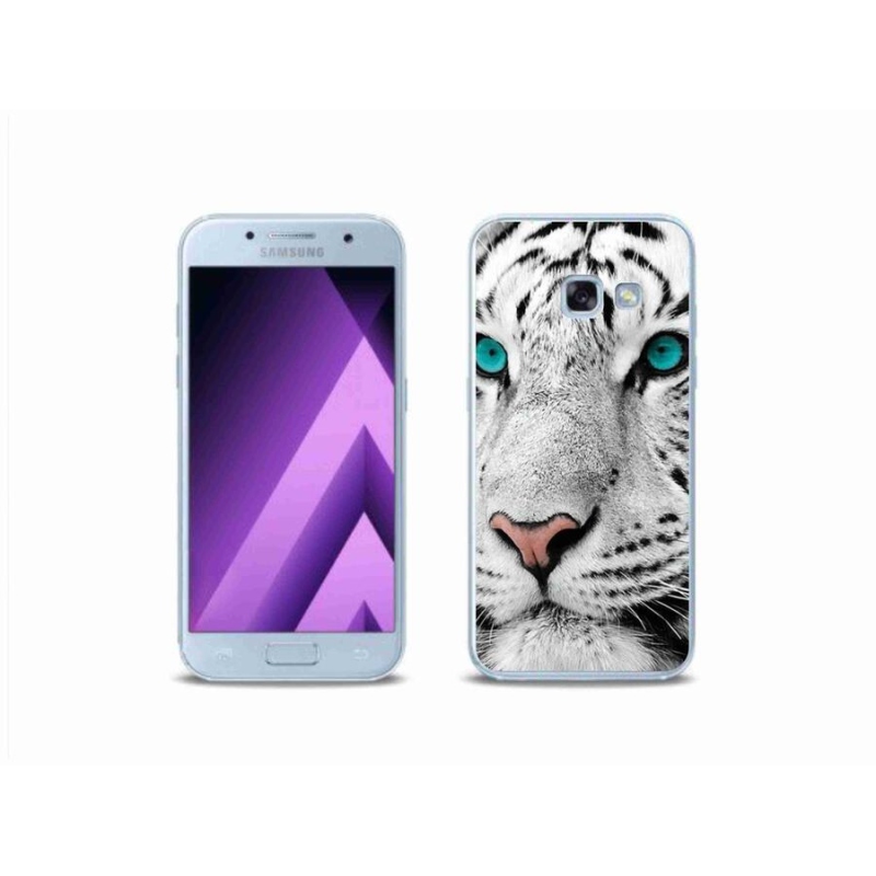 Gélový kryt mmCase na mobil Samsung Galaxy A3 (2017) - biely tiger