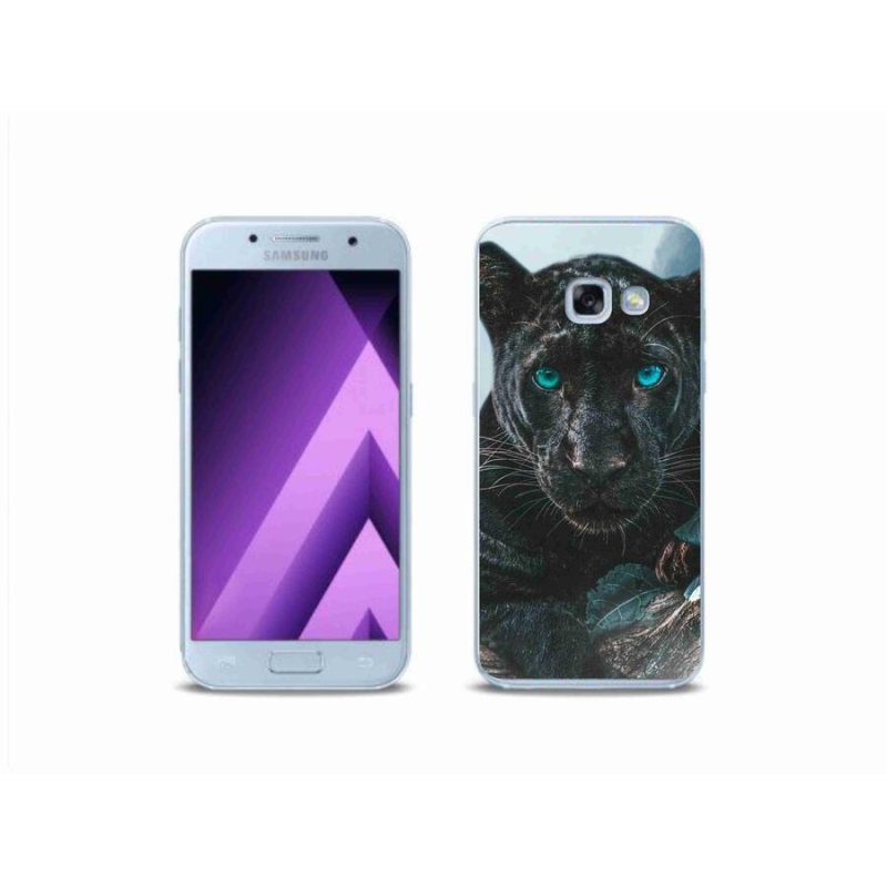 Gélový kryt mmCase na mobil Samsung Galaxy A3 (2017) - čierny panter