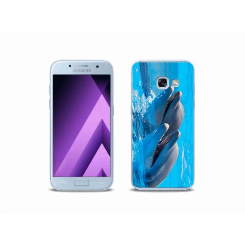 Gélový kryt mmCase na mobil Samsung Galaxy A3 (2017) - delfíny