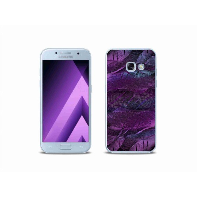 Gélový kryt mmCase na mobil Samsung Galaxy A3 (2017) - fialová pierka