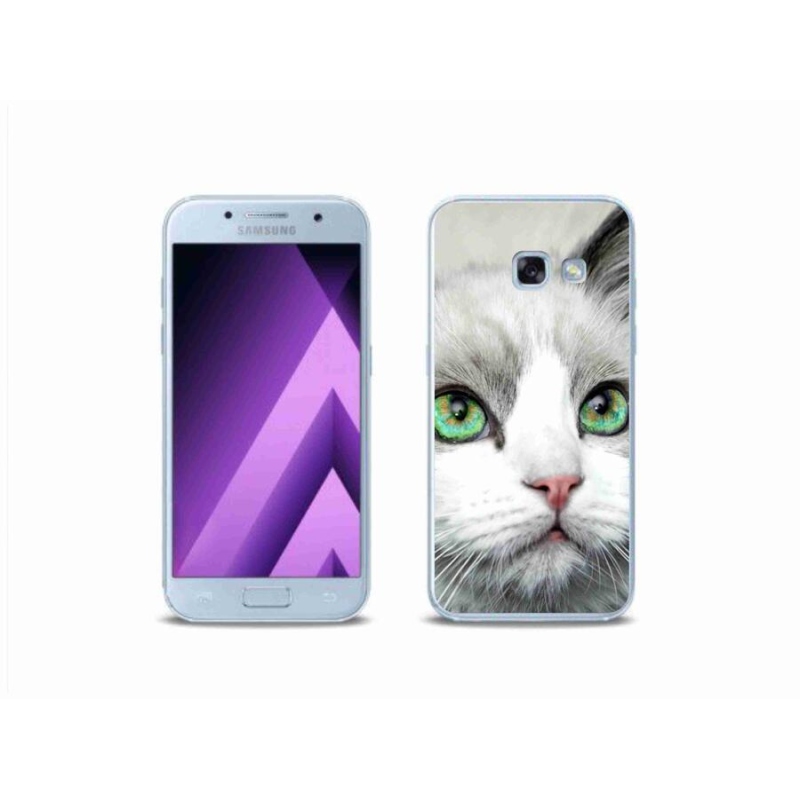 Gélový kryt mmCase na mobil Samsung Galaxy A3 (2017) - mačací pohľad