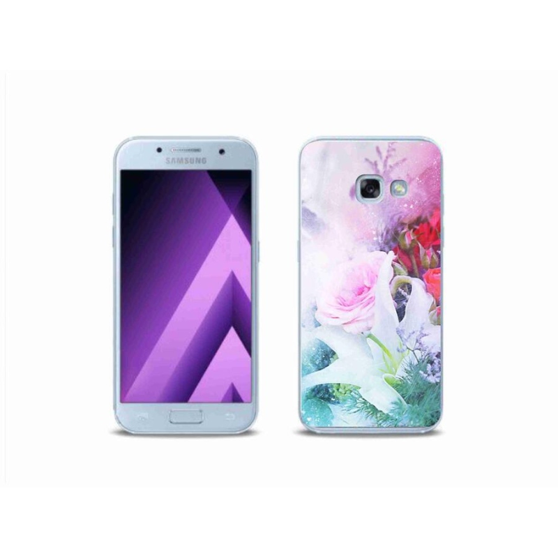 Gélový kryt mmCase na mobil Samsung Galaxy A3 (2017) - kvety 4