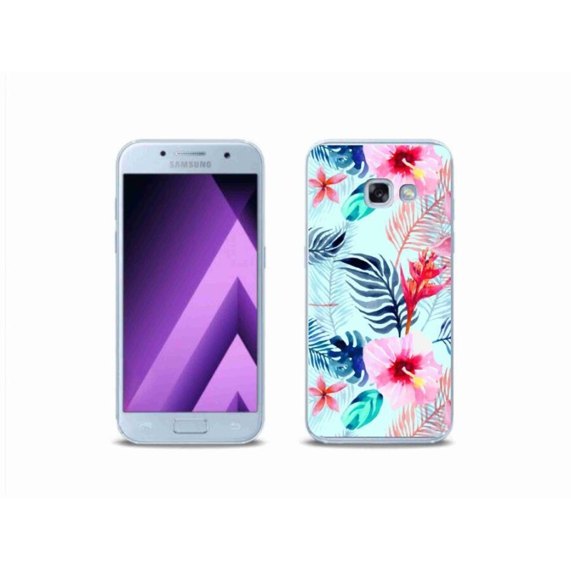 Gélový kryt mmCase na mobil Samsung Galaxy A3 (2017) - kvety