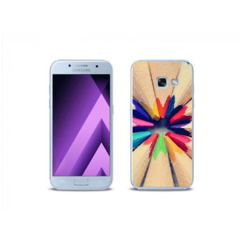 Gélový kryt mmCase na mobil Samsung Galaxy A3 (2017) - pastelky