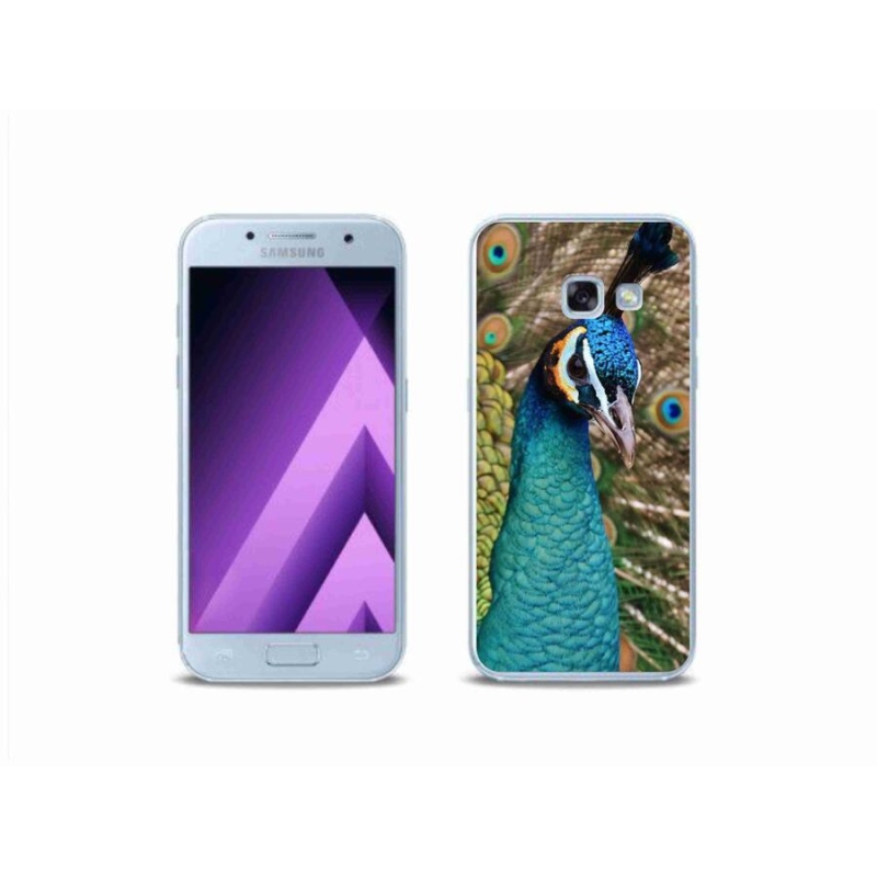 Gélový kryt mmCase na mobil Samsung Galaxy A3 (2017) - páv