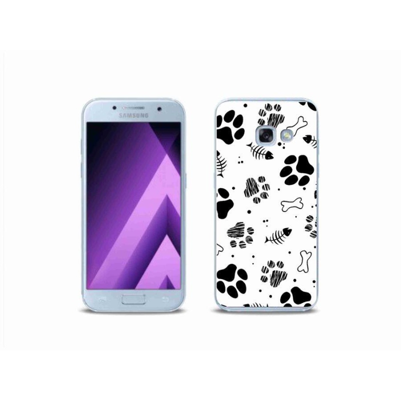 Gélový kryt mmCase na mobil Samsung Galaxy A3 (2017) - psie labky 1