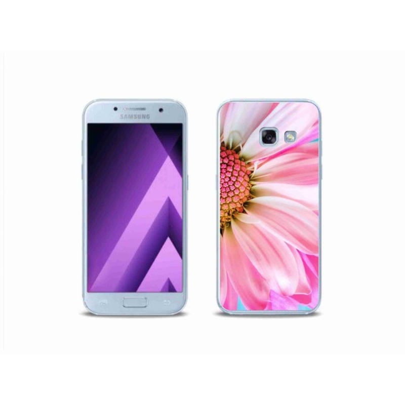 Gélový kryt mmCase na mobil Samsung Galaxy A3 (2017) - ružová kvetina