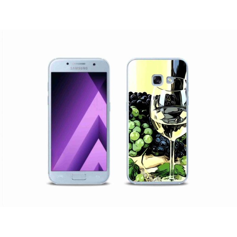 Gélový kryt mmCase na mobil Samsung Galaxy A3 (2017) - pohárik vína