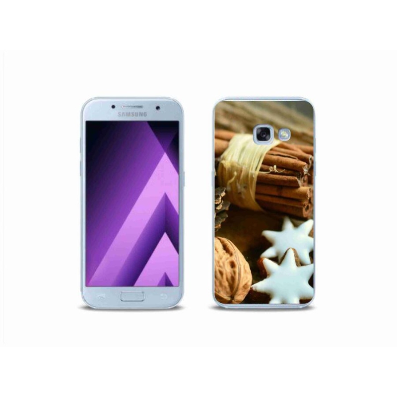 Gélový kryt mmCase na mobil Samsung Galaxy A3 (2017) - škorica a perníčky