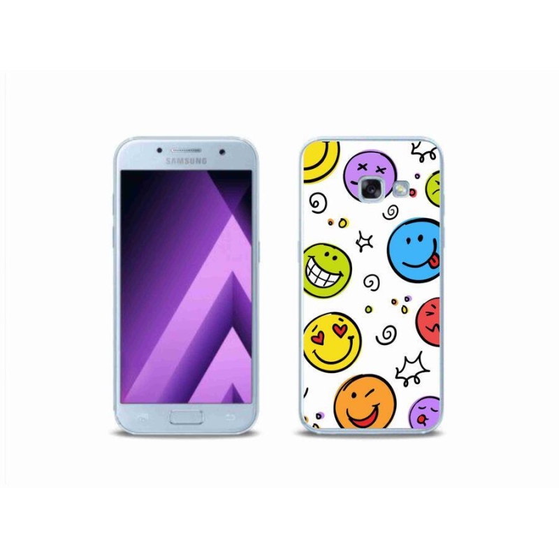 Gélový kryt mmCase na mobil Samsung Galaxy A3 (2017) - smajlíci