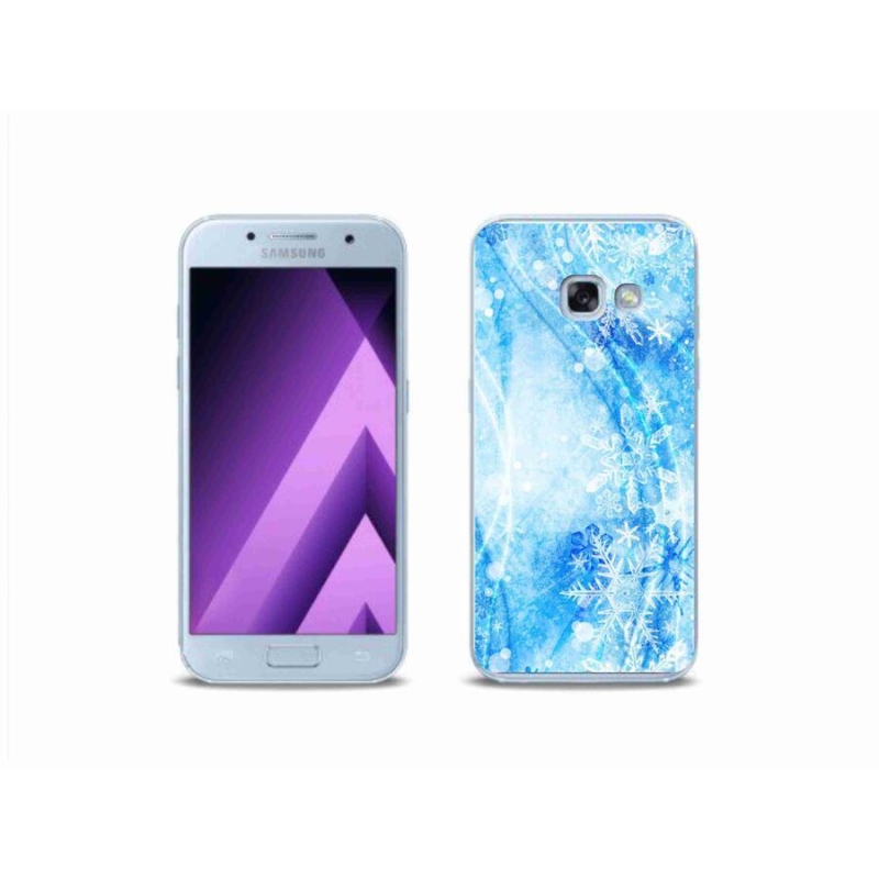 Gélový kryt mmCase na mobil Samsung Galaxy A3 (2017) - snehové vločky