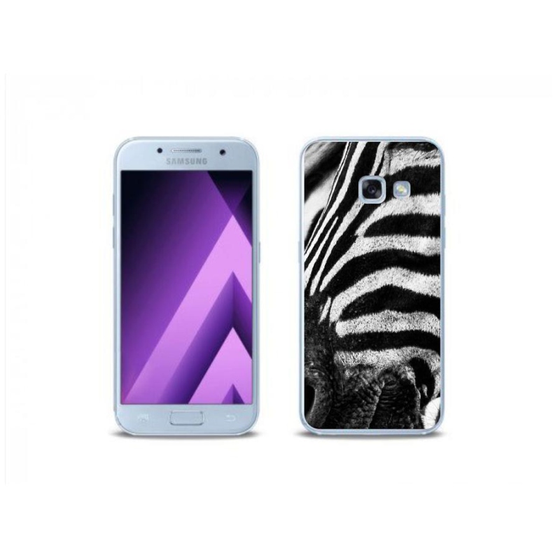 Gélový kryt mmCase na mobil Samsung Galaxy A3 (2017) - zebra