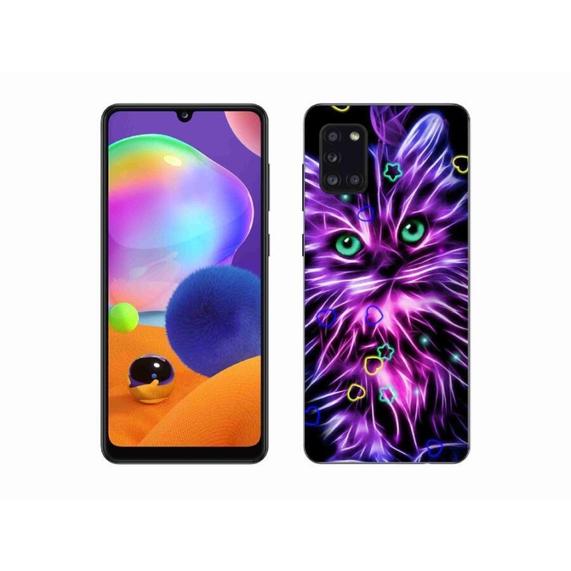 Gélový kryt mmCase na mobil Samsung Galaxy A31 - abstraktná mačka