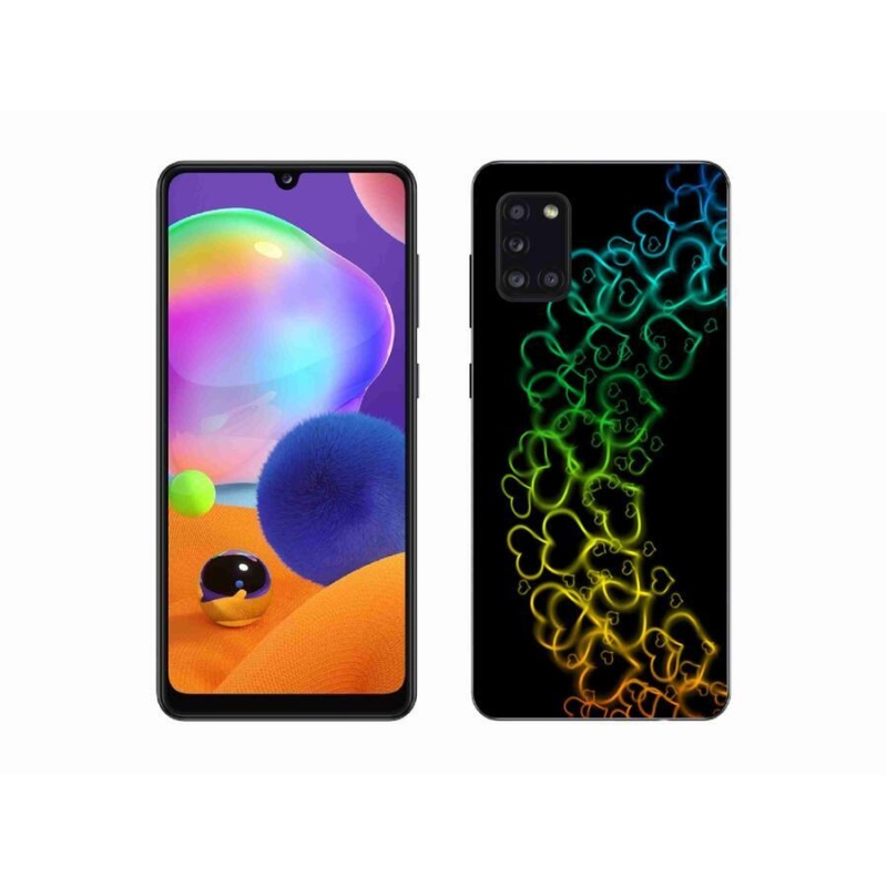 Gélový kryt mmCase na mobil Samsung Galaxy A31 - farebná srdiečka