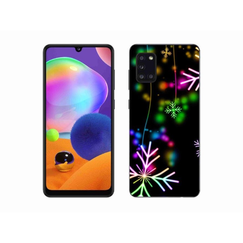 Gélový kryt mmCase na mobil Samsung Galaxy A31 - farebné vločky