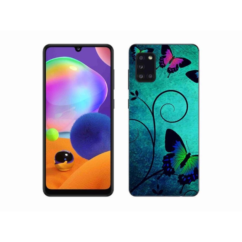 Gélový kryt mmCase na mobil Samsung Galaxy A31 - farebné motýle