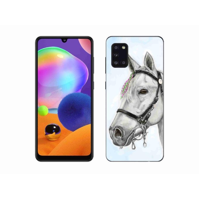 Gélový kryt mmCase na mobil Samsung Galaxy A31 - biely kôň 1