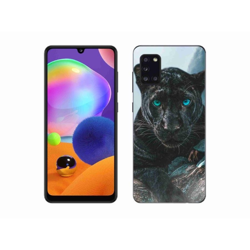 Gélový kryt mmCase na mobil Samsung Galaxy A31 - čierny panter