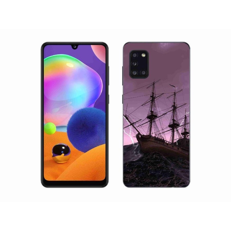 Gélový kryt mmCase na mobil Samsung Galaxy A31 - loď v búrke