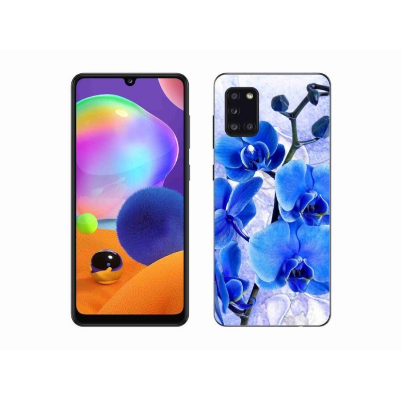 Gélový kryt mmCase na mobil Samsung Galaxy A31 - modré kvety