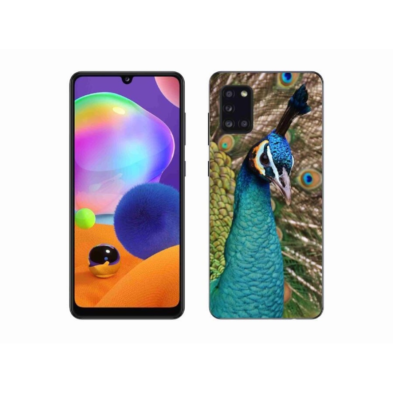 Gélový kryt mmCase na mobil Samsung Galaxy A31 - páv