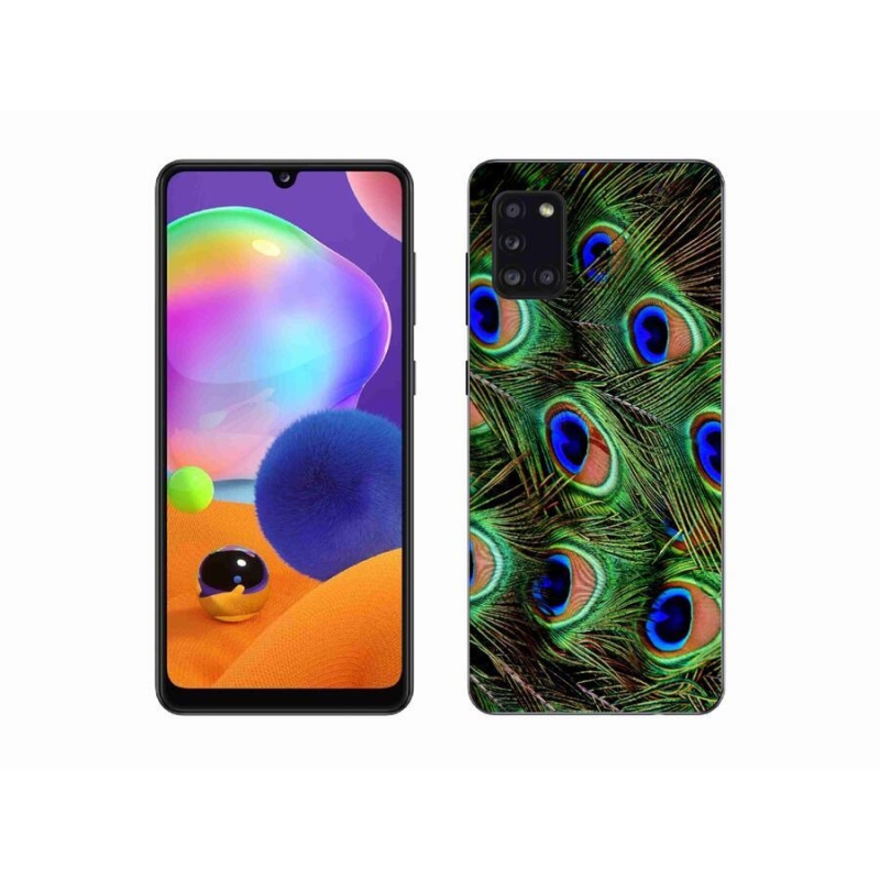 Gélový kryt mmCase na mobil Samsung Galaxy A31 - pávie perie