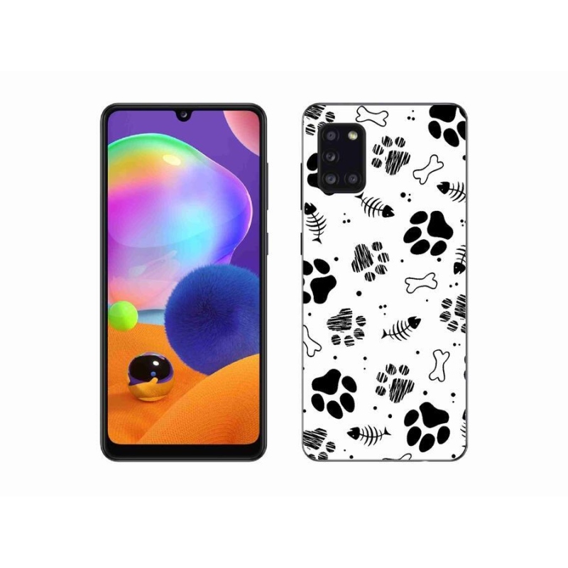 Gélový kryt mmCase na mobil Samsung Galaxy A31 - psie labky 1