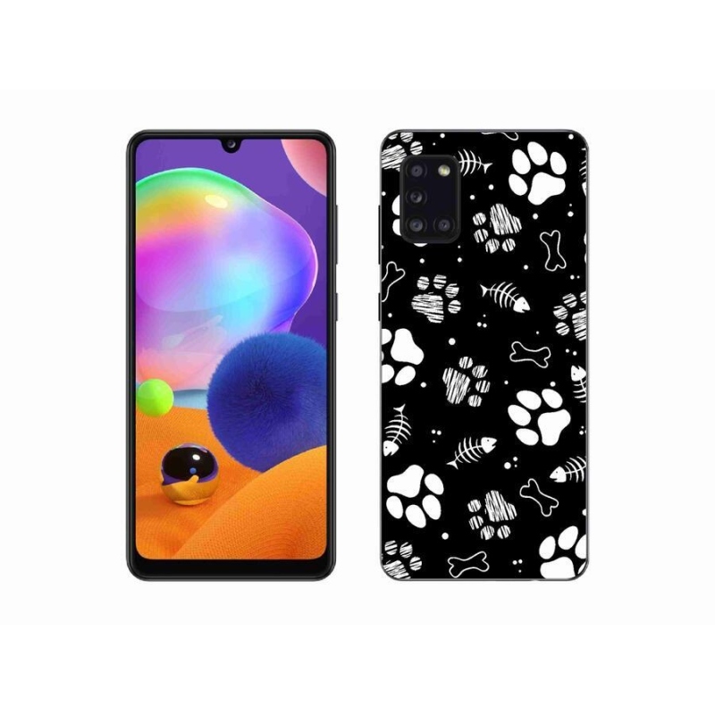 Gélový kryt mmCase na mobil Samsung Galaxy A31 - psie labky