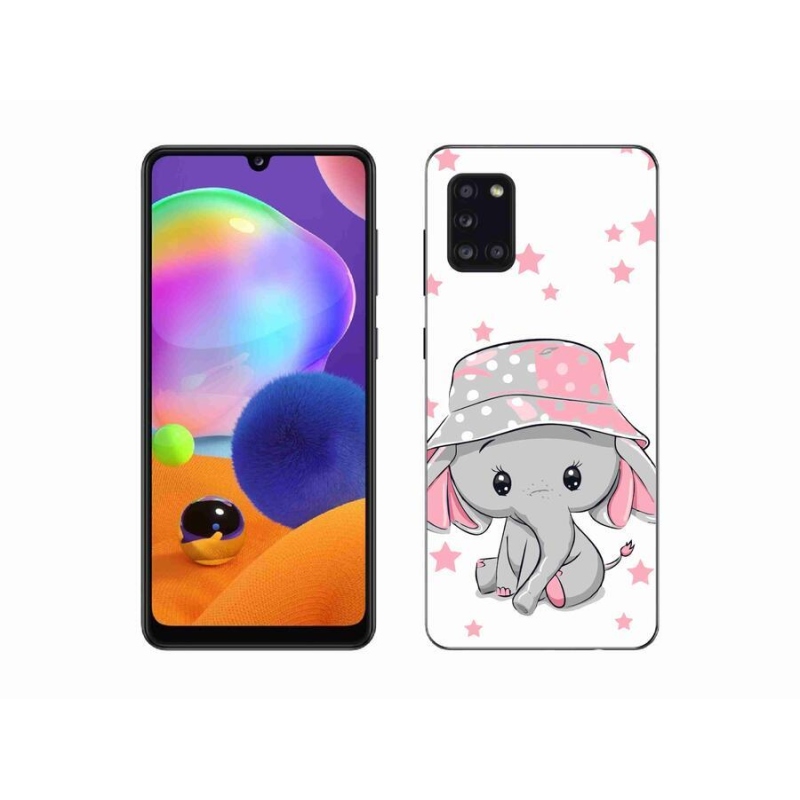 Gélový kryt mmCase na mobil Samsung Galaxy A31 - ružový slon