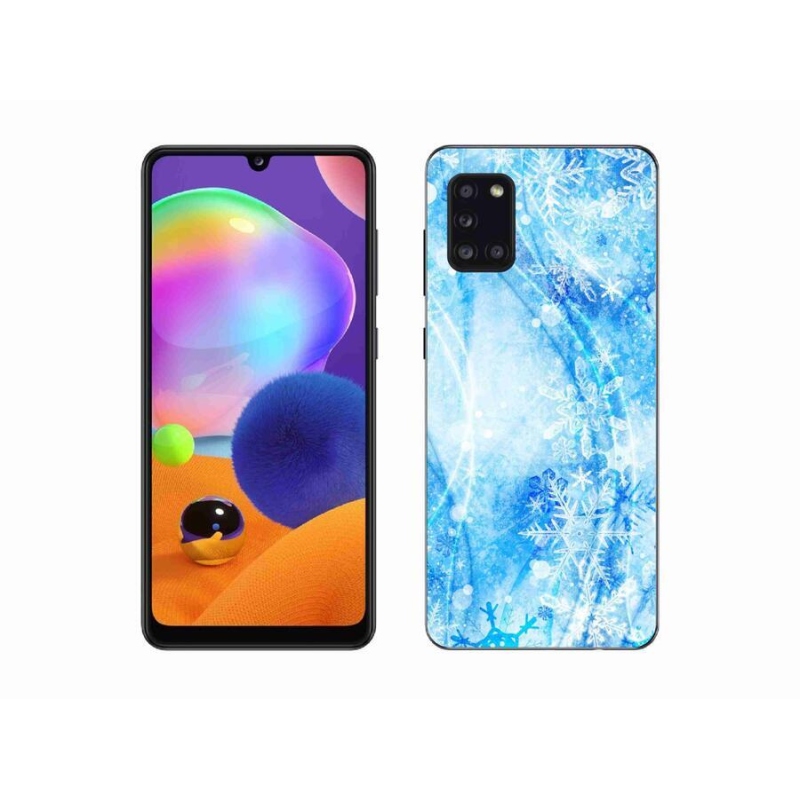 Gélový kryt mmCase na mobil Samsung Galaxy A31 - snehové vločky