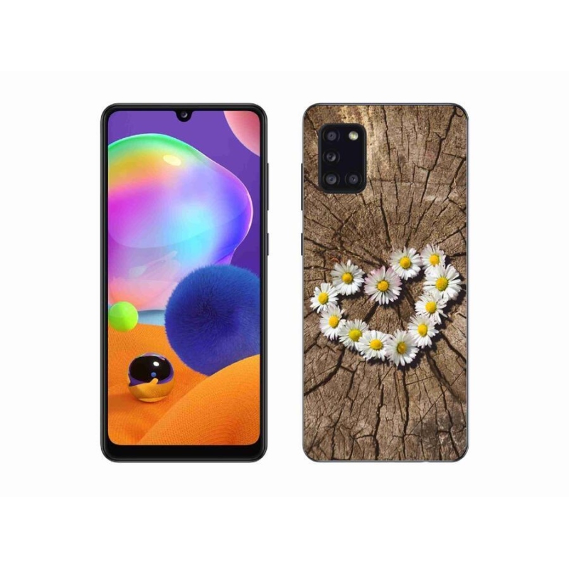 Gélový kryt mmCase na mobil Samsung Galaxy A31 - srdce z margarét