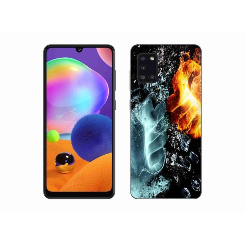 Gélový kryt mmCase na mobil Samsung Galaxy A31 - voda a oheň