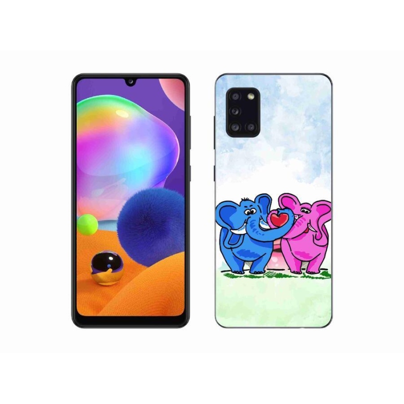 Gélový kryt mmCase na mobil Samsung Galaxy A31 - zamilovaní slony