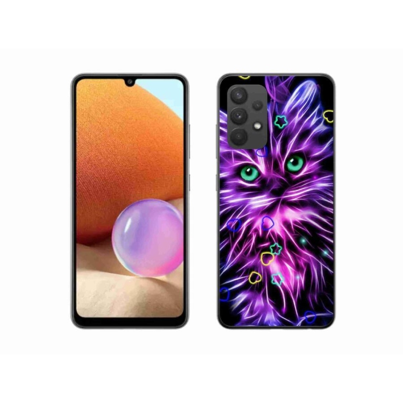 Gélový kryt mmCase na mobil Samsung Galaxy A32 4G - abstraktná mačka