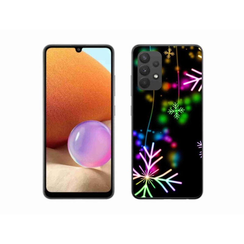 Gélový kryt mmCase na mobil Samsung Galaxy A32 4G - farebné vločky