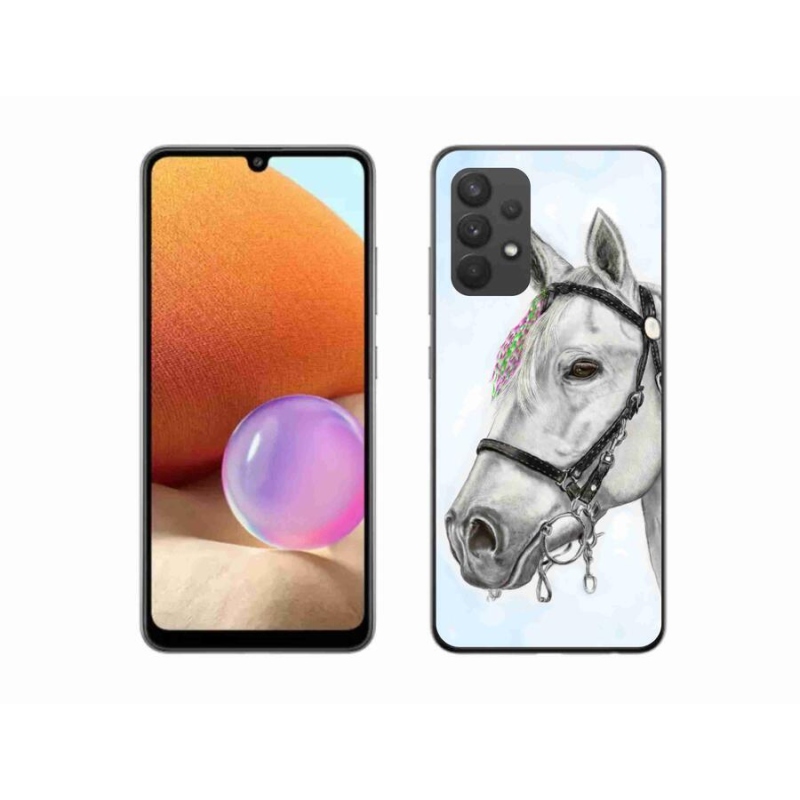 Gélový kryt mmCase na mobil Samsung Galaxy A32 4G - biely kôň 1