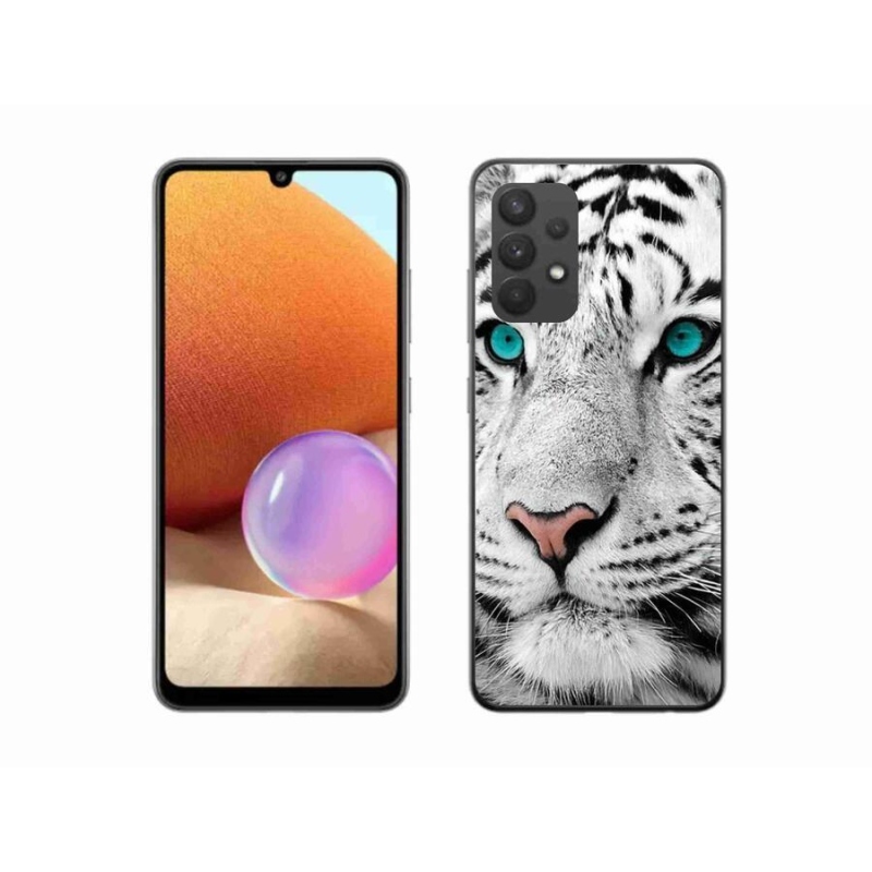 Gélový kryt mmCase na mobil Samsung Galaxy A32 4G - biely tiger