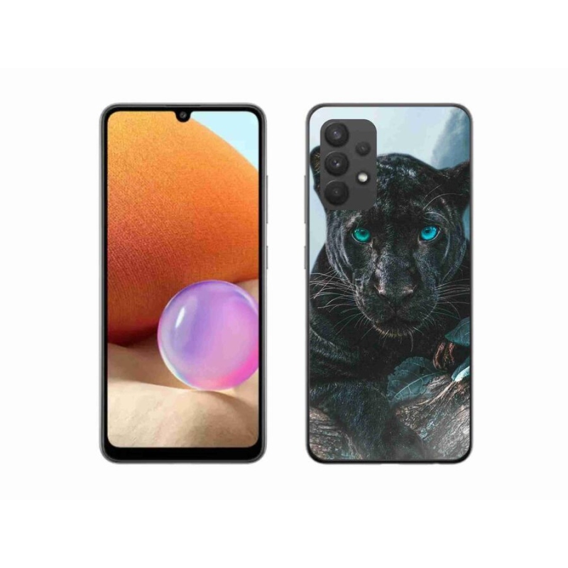 Gélový kryt mmCase na mobil Samsung Galaxy A32 4G - čierny panter