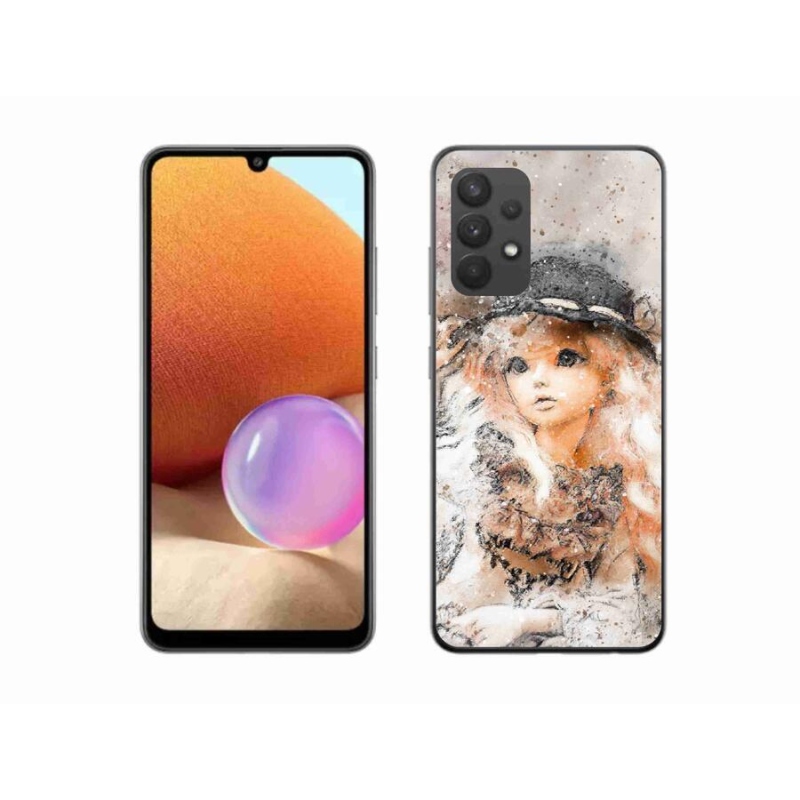 Gélový kryt mmCase na mobil Samsung Galaxy A32 4G - dievčatko s klobúkom