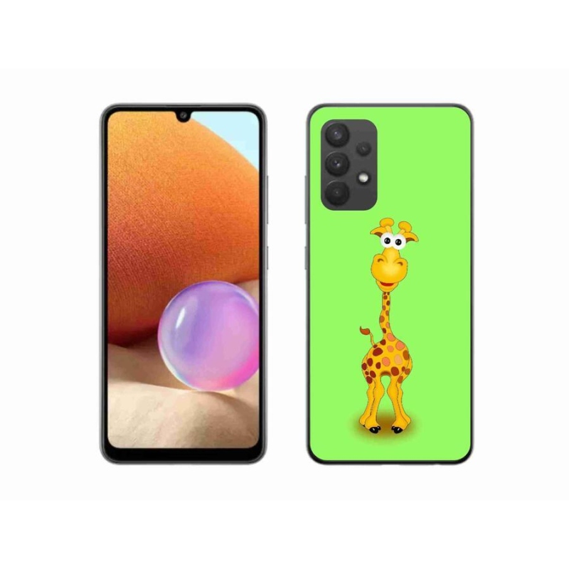 Gélový kryt mmCase na mobil Samsung Galaxy A32 4G - kreslená žirafa